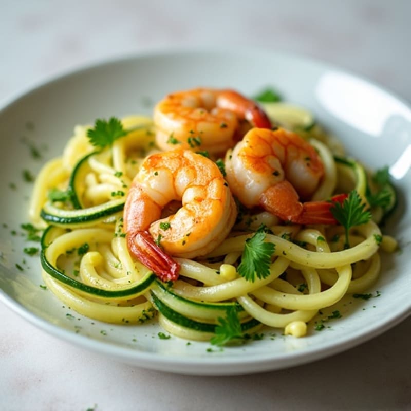 Lemon-Garlic Butter Shrimp with Herb Zucchini Noodles
