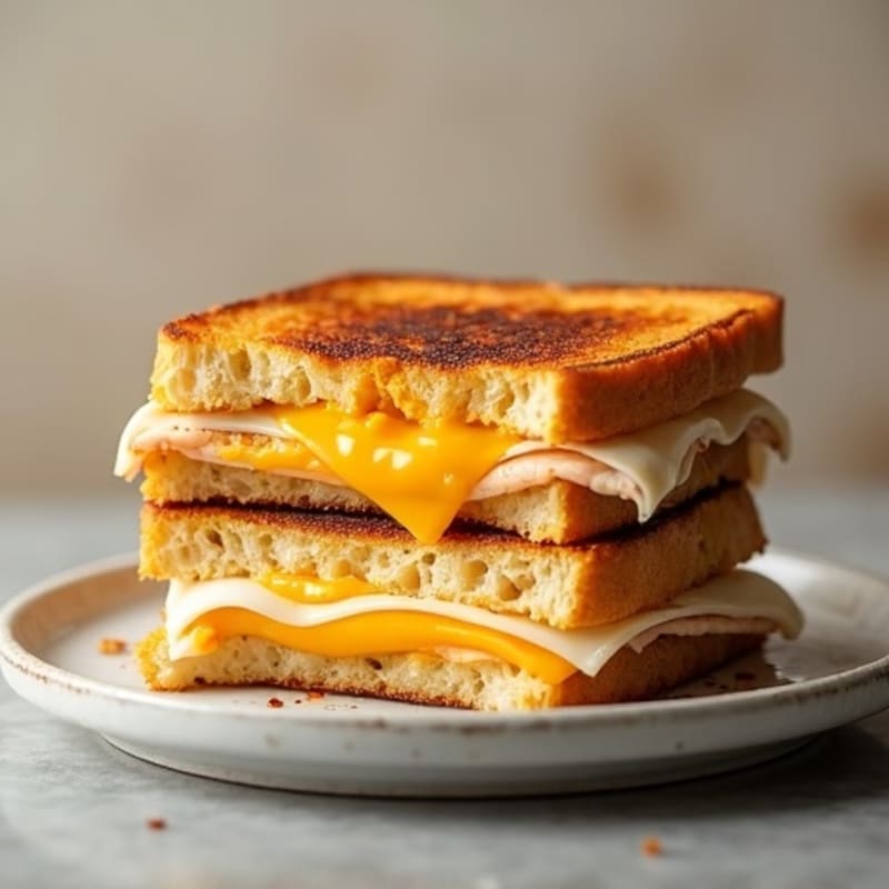 Crispy Sourdough Triple Cheese Melt