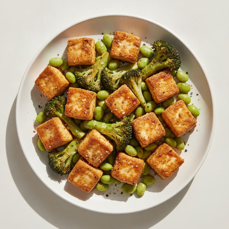 Pan-Seared Tofu with Roasted Vegetables