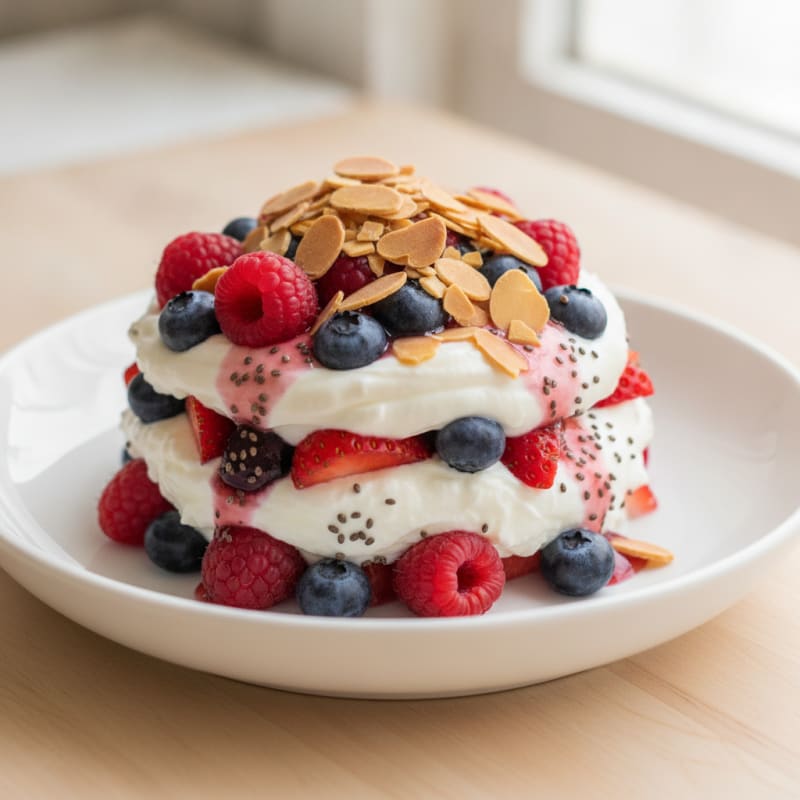 Greek Yogurt Protein Parfait with Mixed Berries