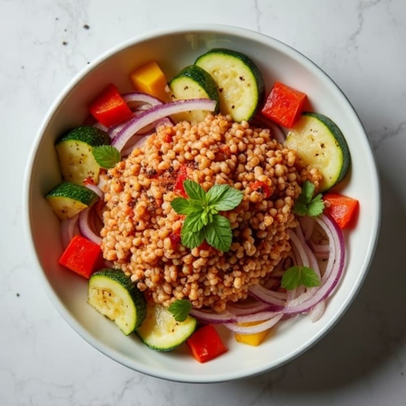 Lean Mince and Roasted Vegetable Bowl