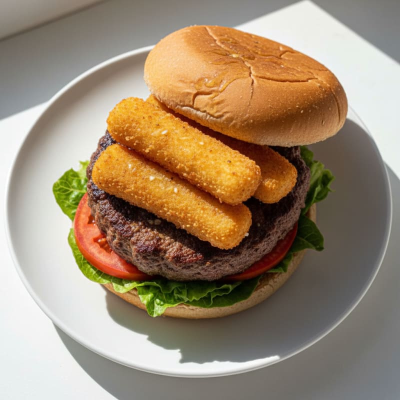 Crispy Mozzarella Stick Burger