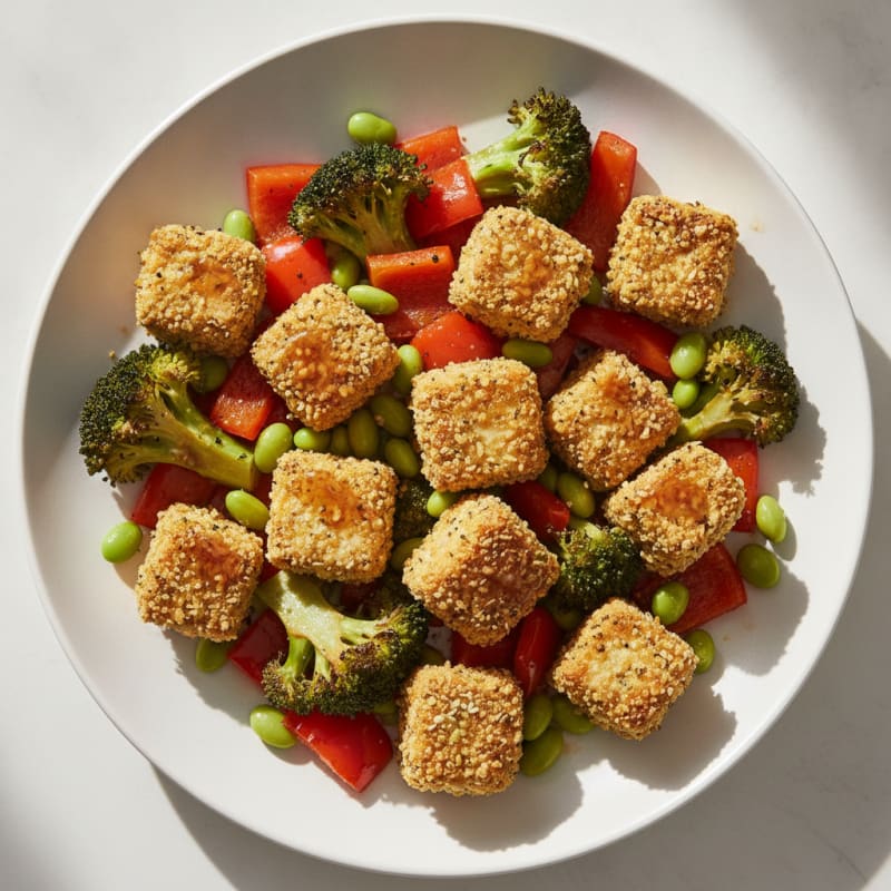 Pan-Seared Tofu with Roasted Vegetables