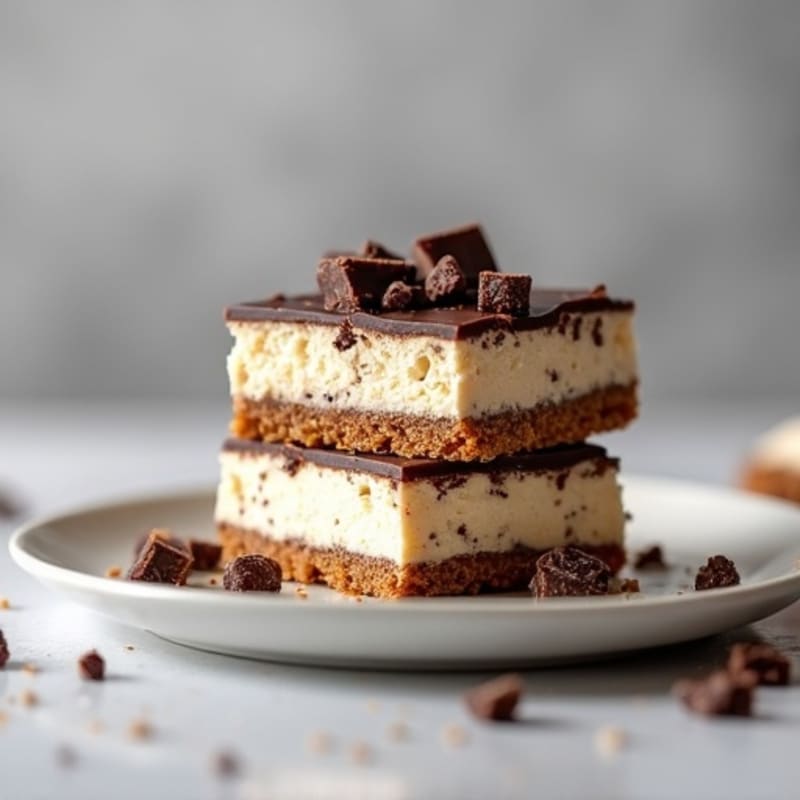No-Bake Dark Chocolate Greek Yogurt Cheesecake Squares