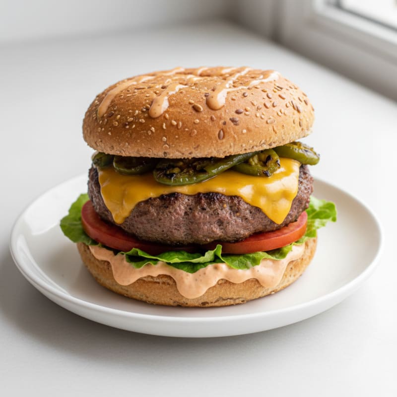 Green Chile Cheeseburger with Chipotle Aioli
