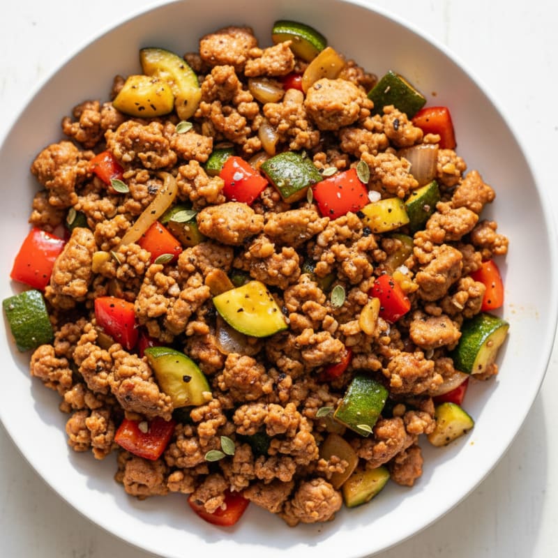 Savory Ground Turkey and Vegetable Skillet