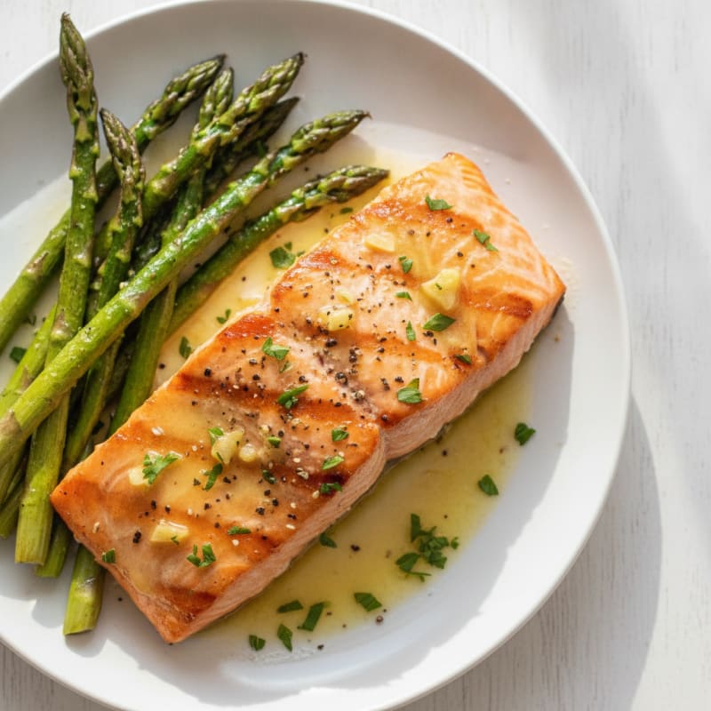 Lemon Herb Grilled Salmon with Asparagus