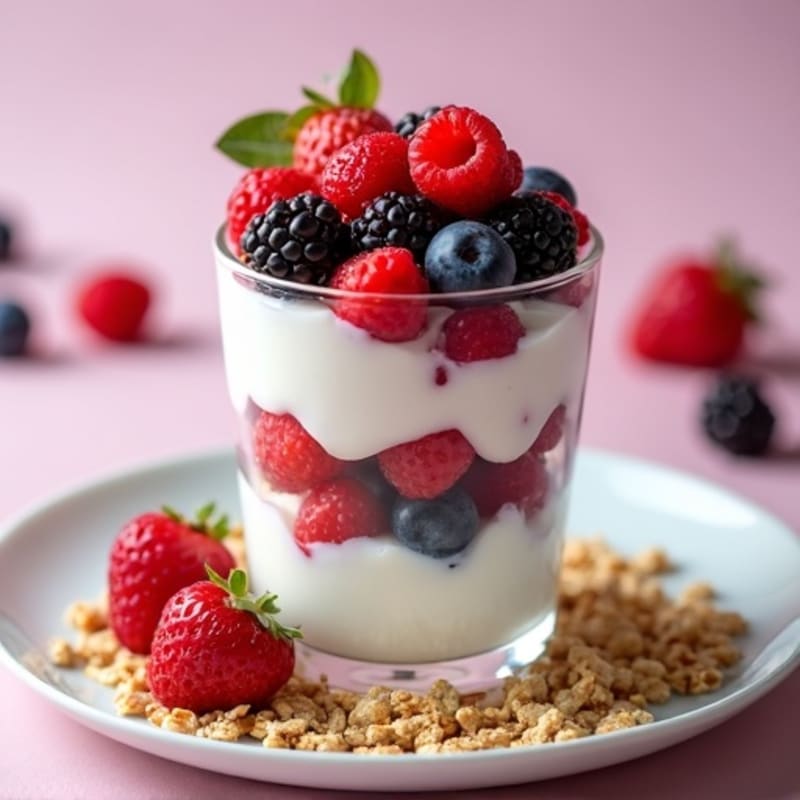 Greek Yogurt Protein Parfait with Mixed Berries