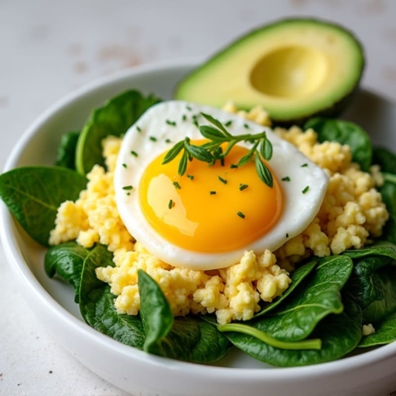 Egg White Scramble with Cottage Cheese and Spinach