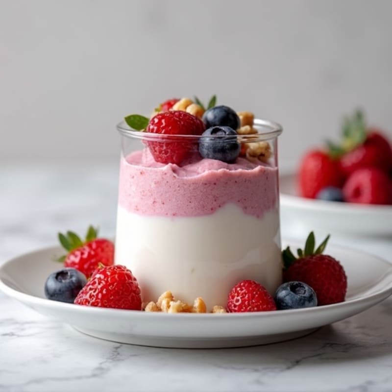 Greek Yogurt Protein Mousse with Mixed Berries