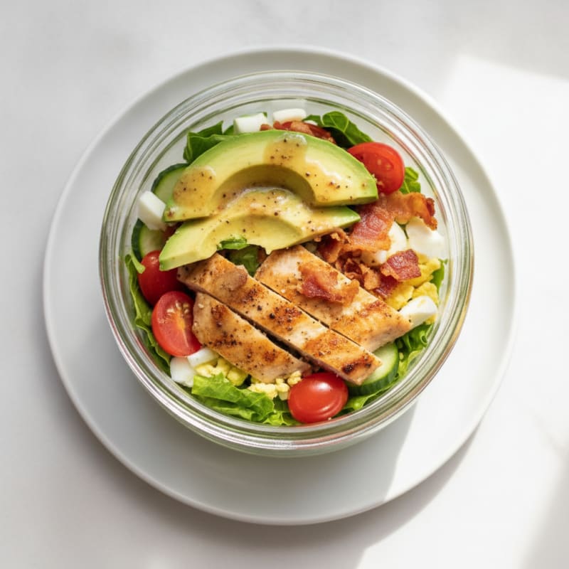 Chicken Cobb Mason Jar Salad