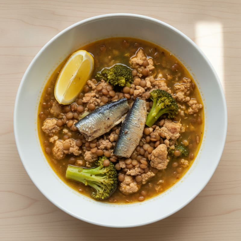 Lentil and Sardine Protein-Packed Soup