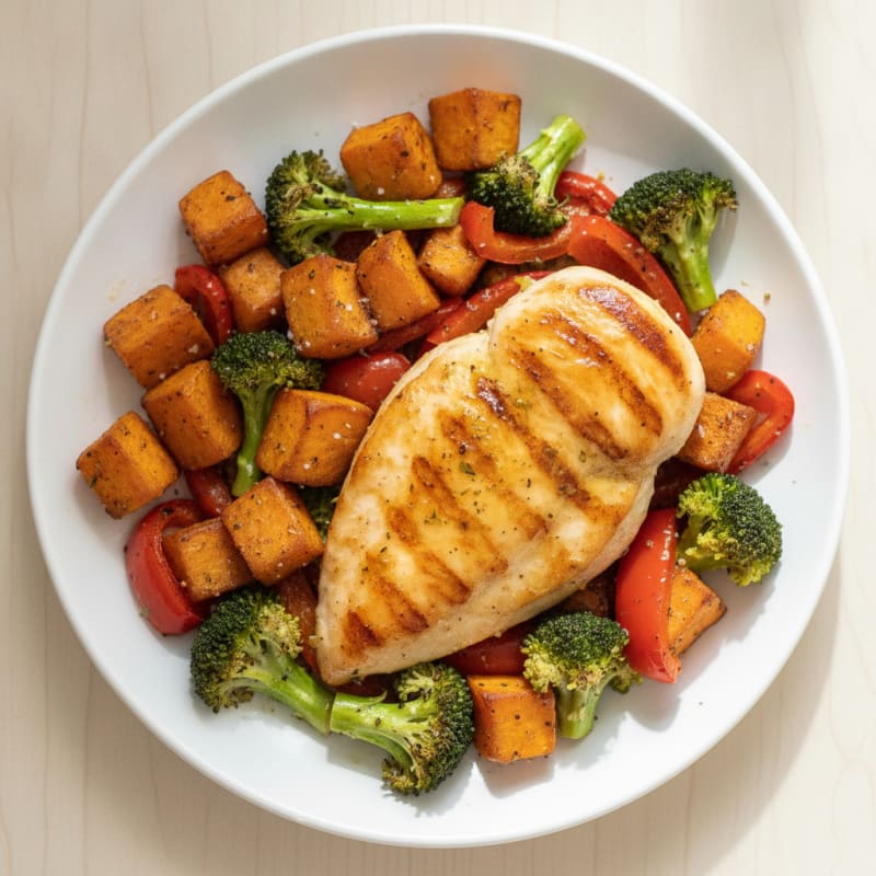 Pan-Seared Chicken with Roasted Vegetables