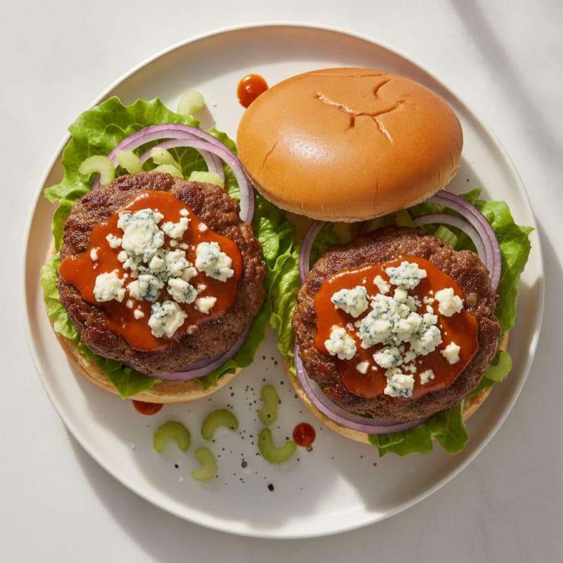 Buffalo Blue Cheese Beef Burgers