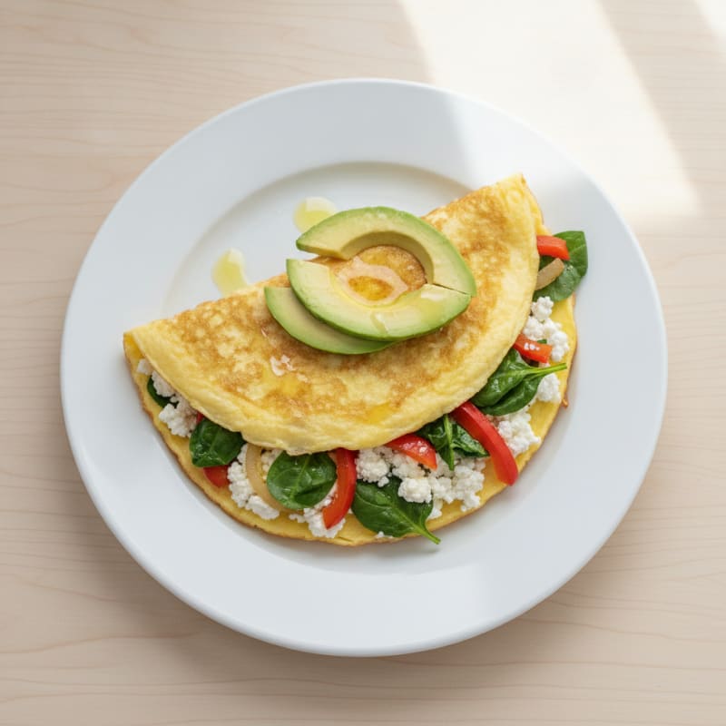 Egg White Vegetable Omelette with Cottage Cheese