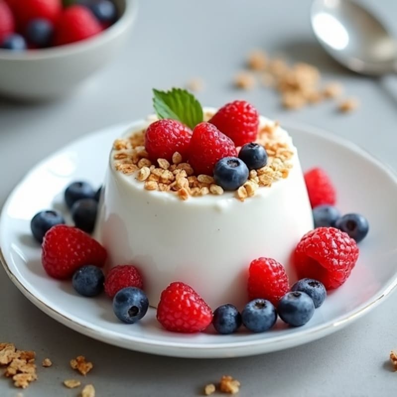 Creamy Greek Yogurt Protein Pudding with Fresh Berries