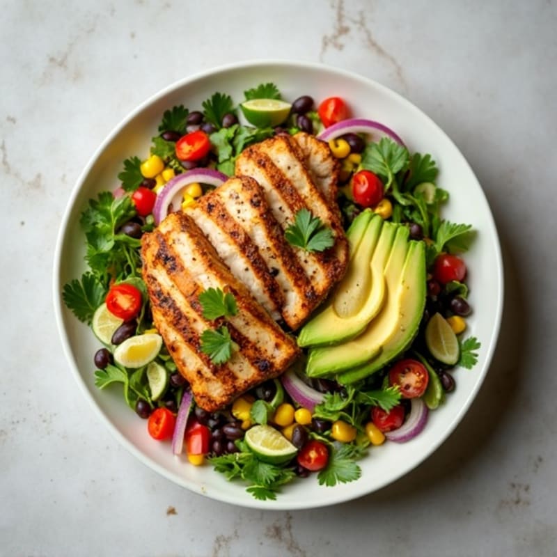 Spicy Black Bean and Corn Salad with Creamy Avocado Dressing