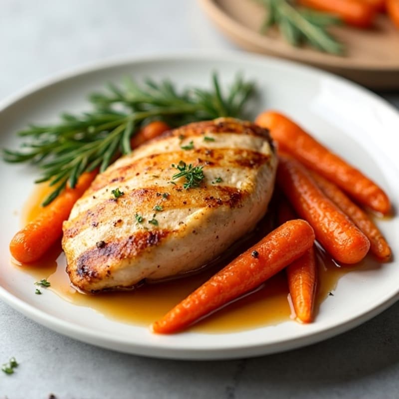 Pan-Seared Chicken with Maple-Glazed Roasted Carrots