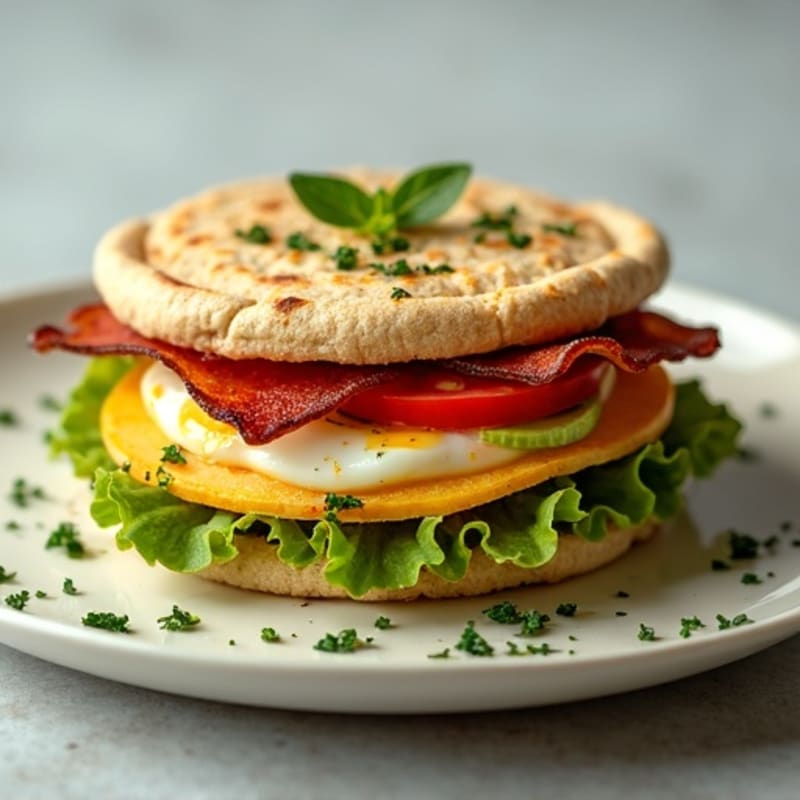 Crispy Turkey Bacon Lettuce Sandwich with Fresh Herbs