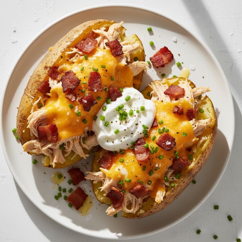 Loaded Baked Potatoes with Crispy Bacon