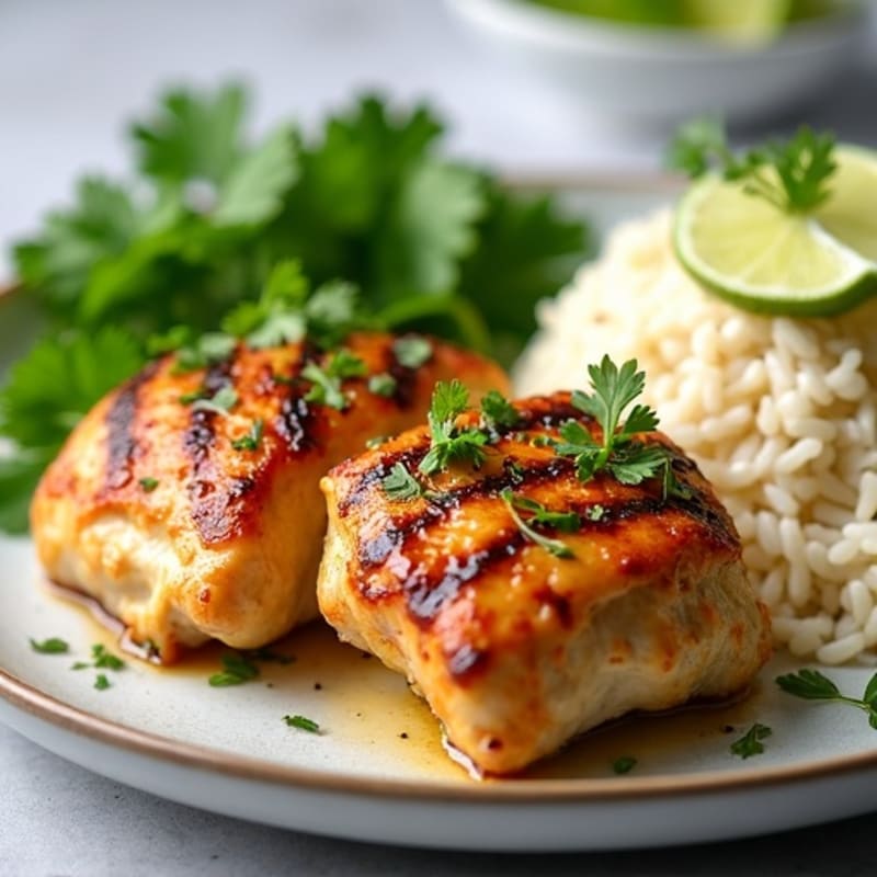 Juicy Cilantro Lime Chicken Thighs with Fluffy Cilantro Lime Rice