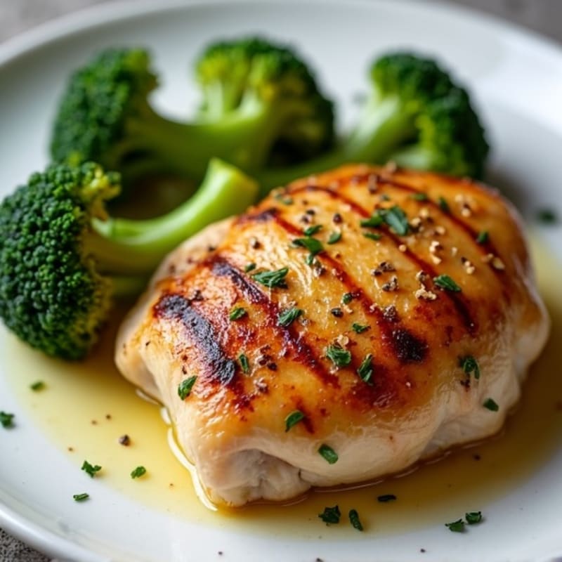 Garlic Roasted Chicken Thighs with Roasted Broccoli