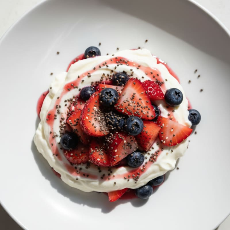 Silky Protein Yogurt Parfait with Chia and Berries