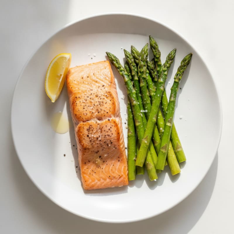 Pan-Seared Salmon with Roasted Asparagus