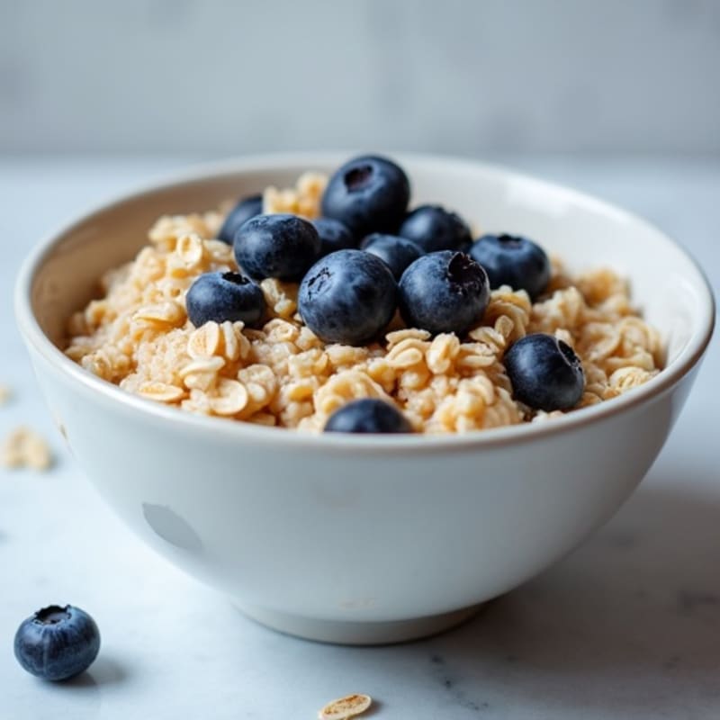 Blueberry Oatmeal with Whey Protein and Milk