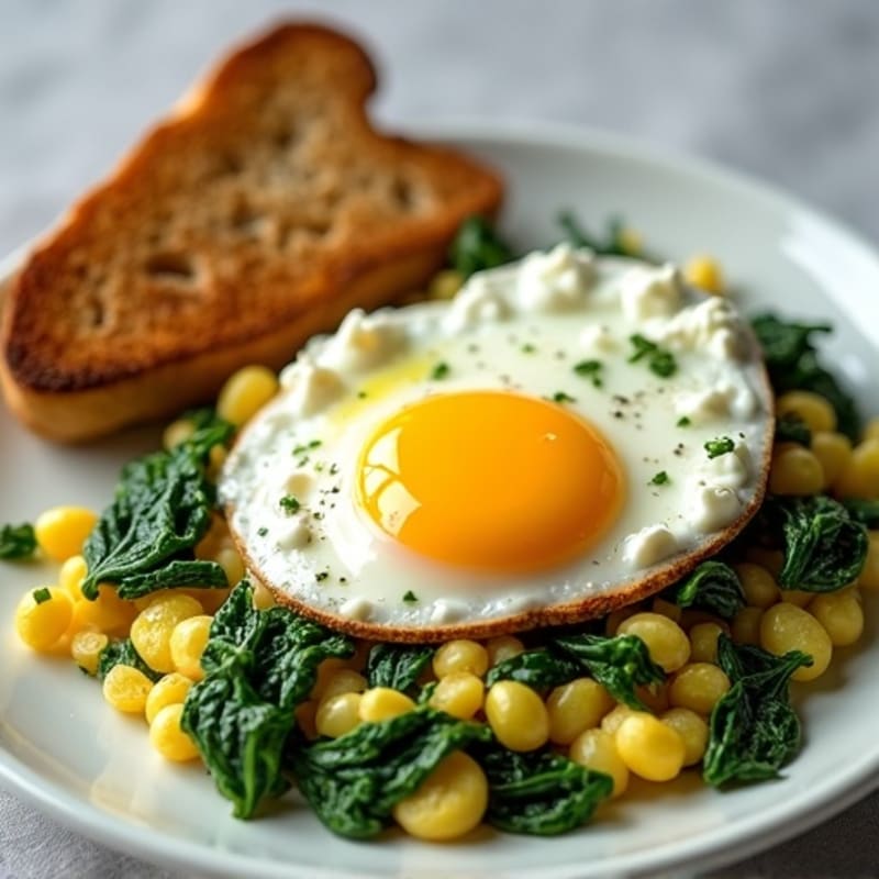 Egg White Spinach Scramble with Cottage Cheese