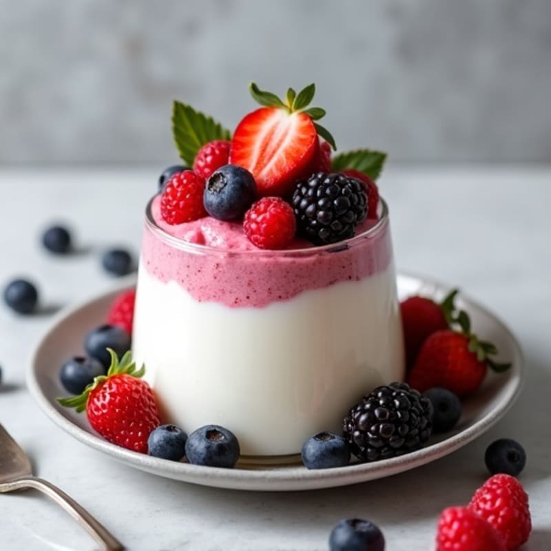 Silky Greek Yogurt Protein Pudding with Mixed Berries