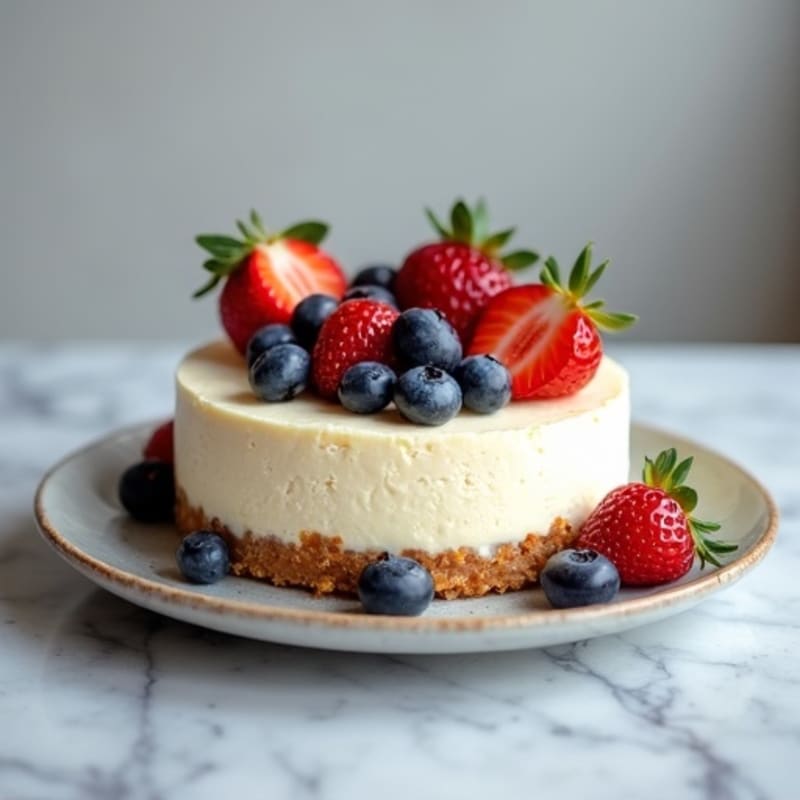 Cottage Cheese Protein Cheesecake with Fresh Berries