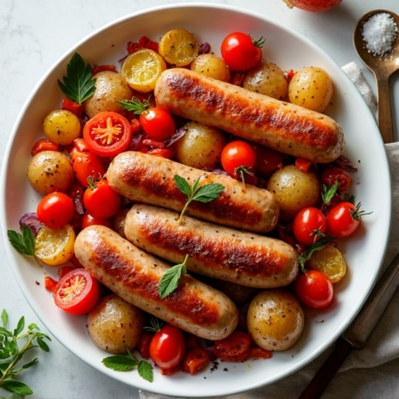 Sheet Pan Italian Sausage and Roasted Potato Bake