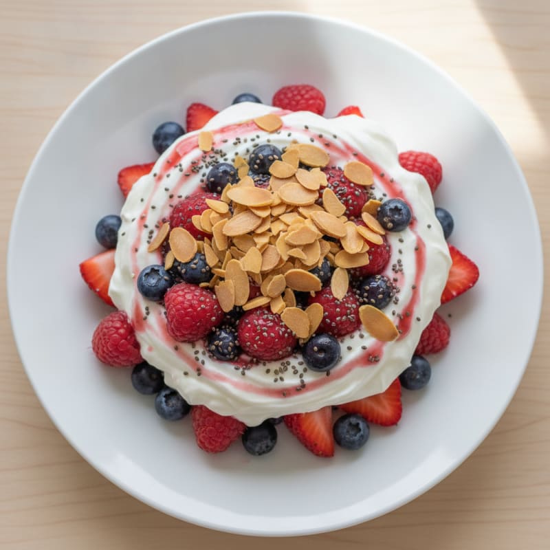 Greek Yogurt Protein Parfait with Mixed Berries