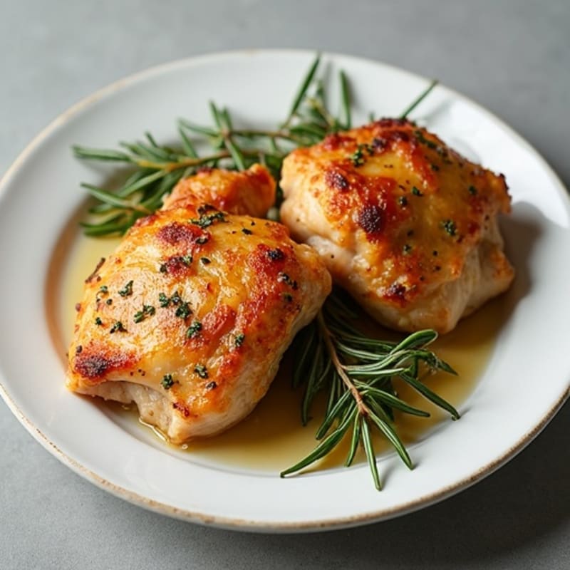 Crispy Herb-Roasted Chicken Thighs with Garlic