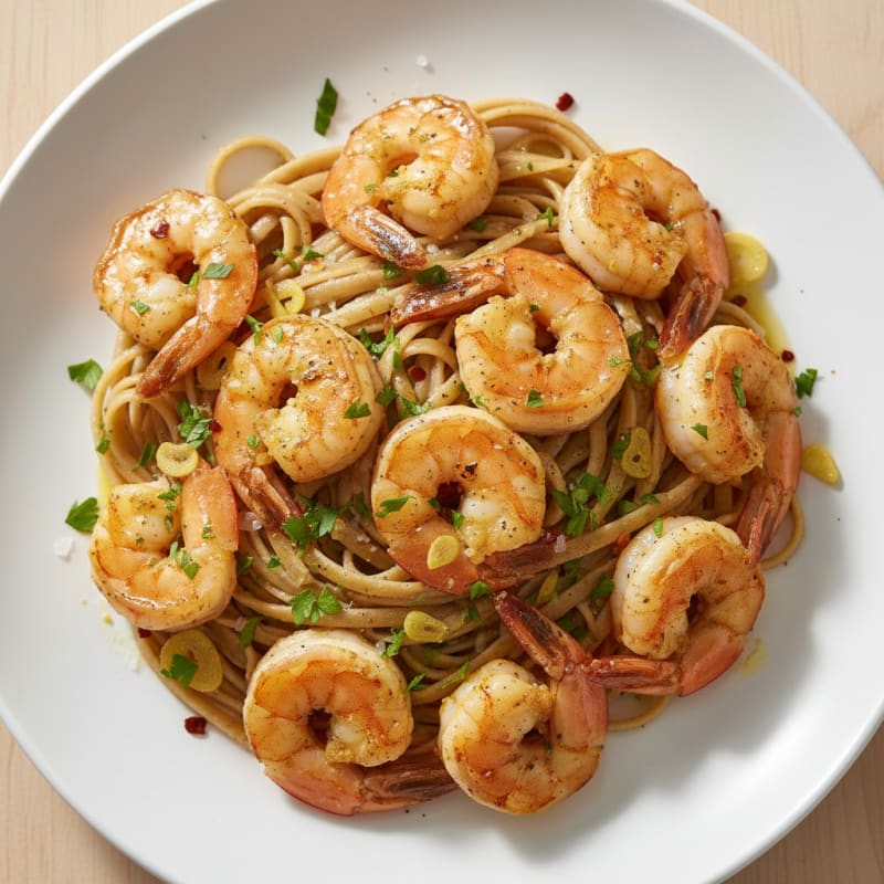 Garlic Butter Shrimp Scampi with Linguine