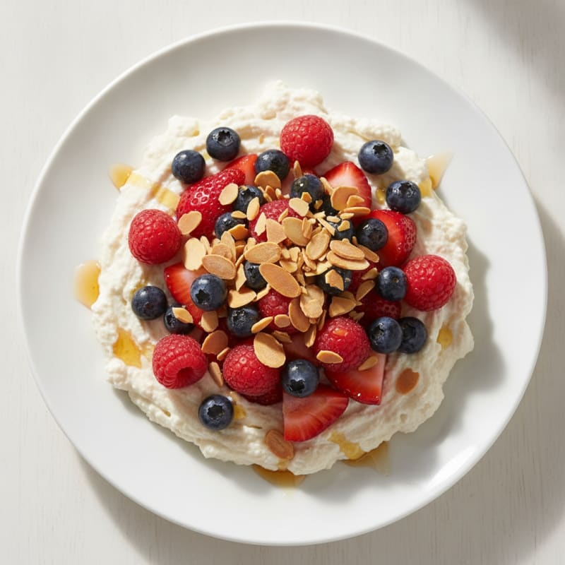 Silky Greek Yogurt Protein Mousse with Mixed Berries