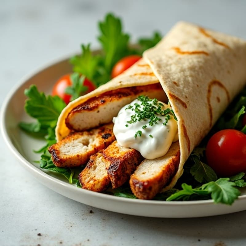 Crispy Grilled Chicken Wrap with Fresh Herbs