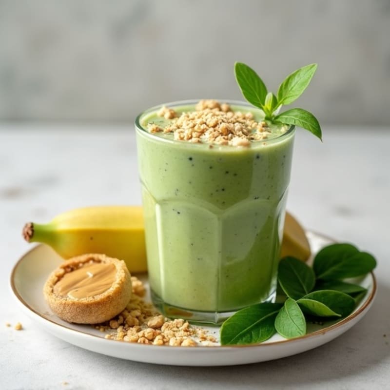 Silky Tofu Protein Smoothie with Almond Butter and Spinach