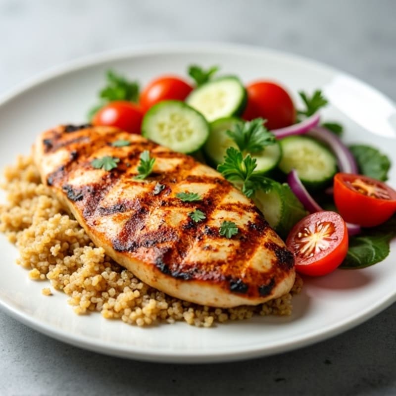 Grilled Chicken Breast with Crunchy Quinoa Salad