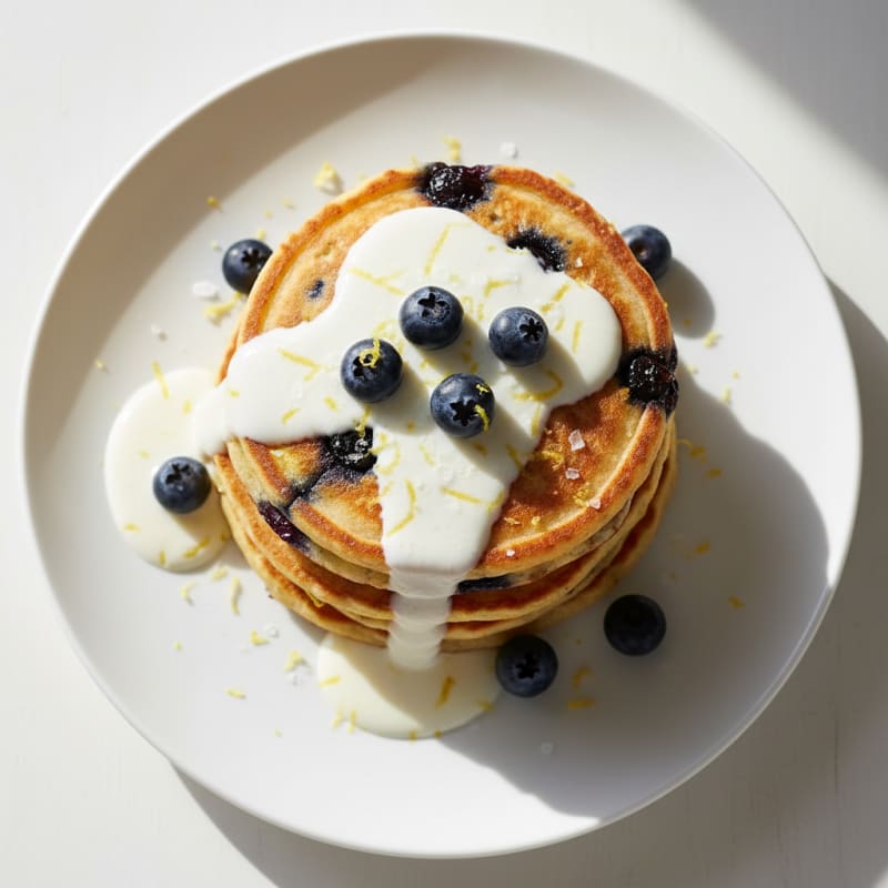 Blueberry Ricotta Pancakes with Lemon Zest