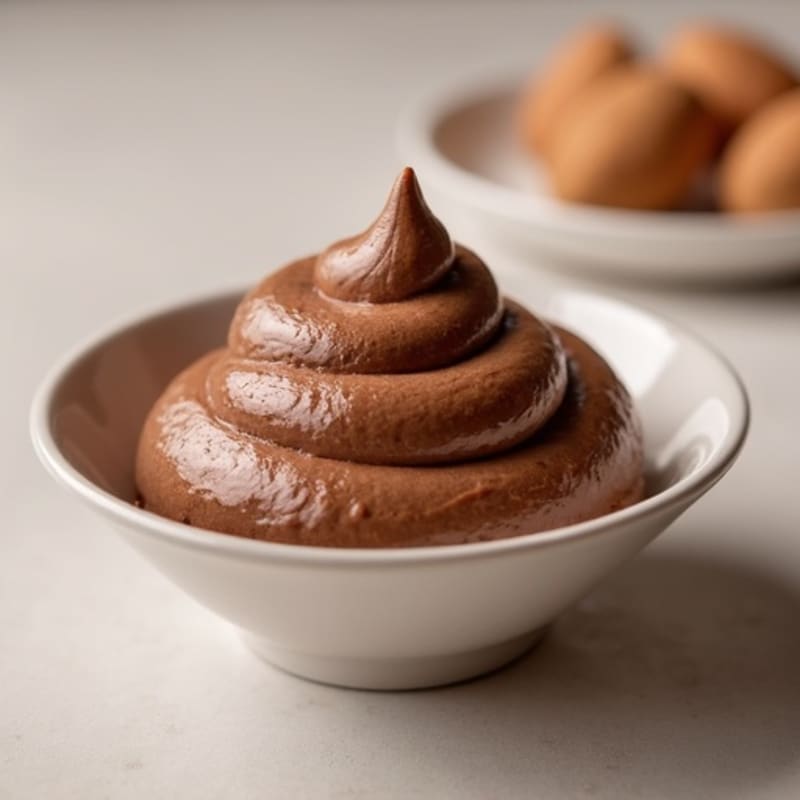 Chocolate Protein Mousse with Almond Butter Swirl