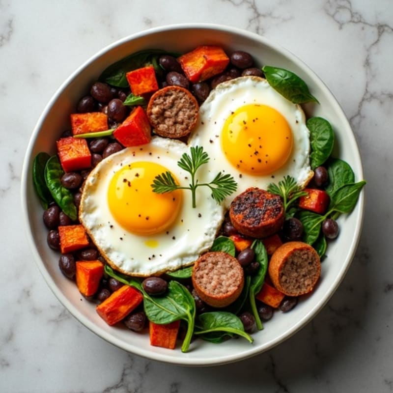 Protein-Packed Sweet Potato Hash with Eggs