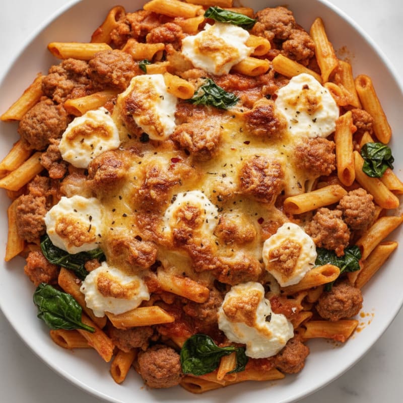 Baked Ziti with Ricotta and Sausage
