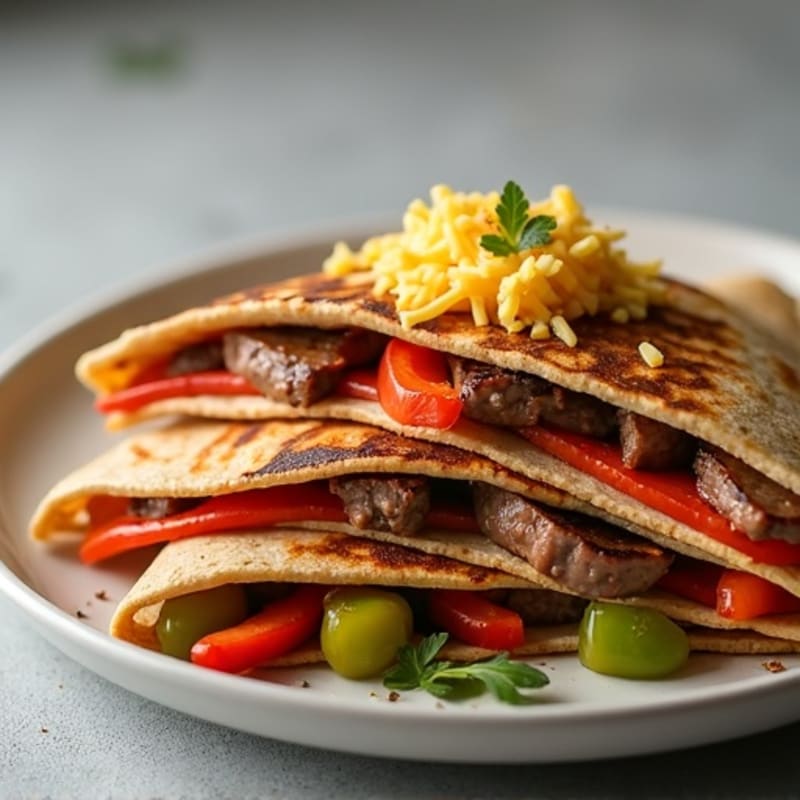 Grilled Steak and Bell Pepper Quesadillas