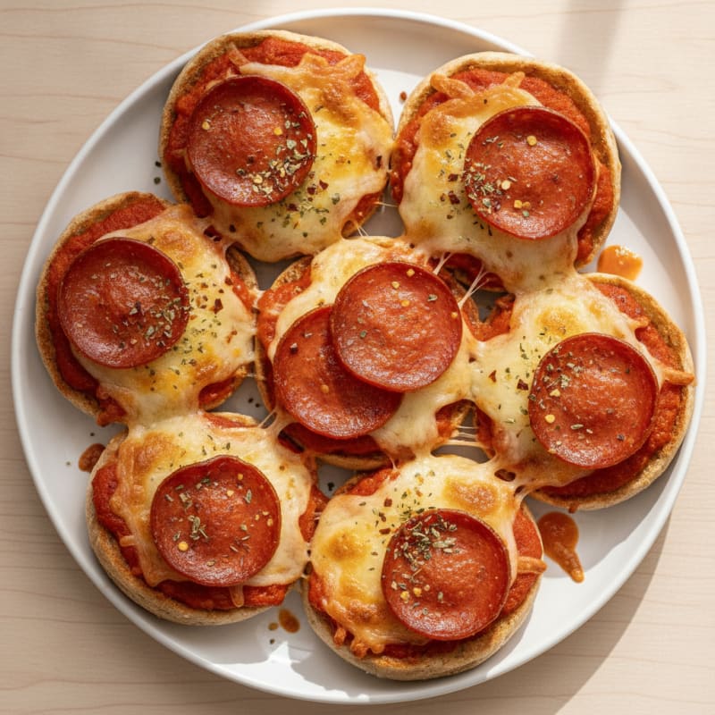 Pizza English Muffins with Turkey Pepperoni