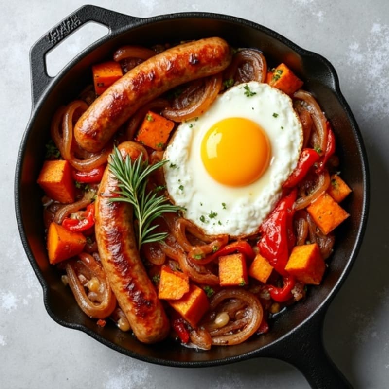 Herb-Roasted Sausage and Sweet Potato Skillet