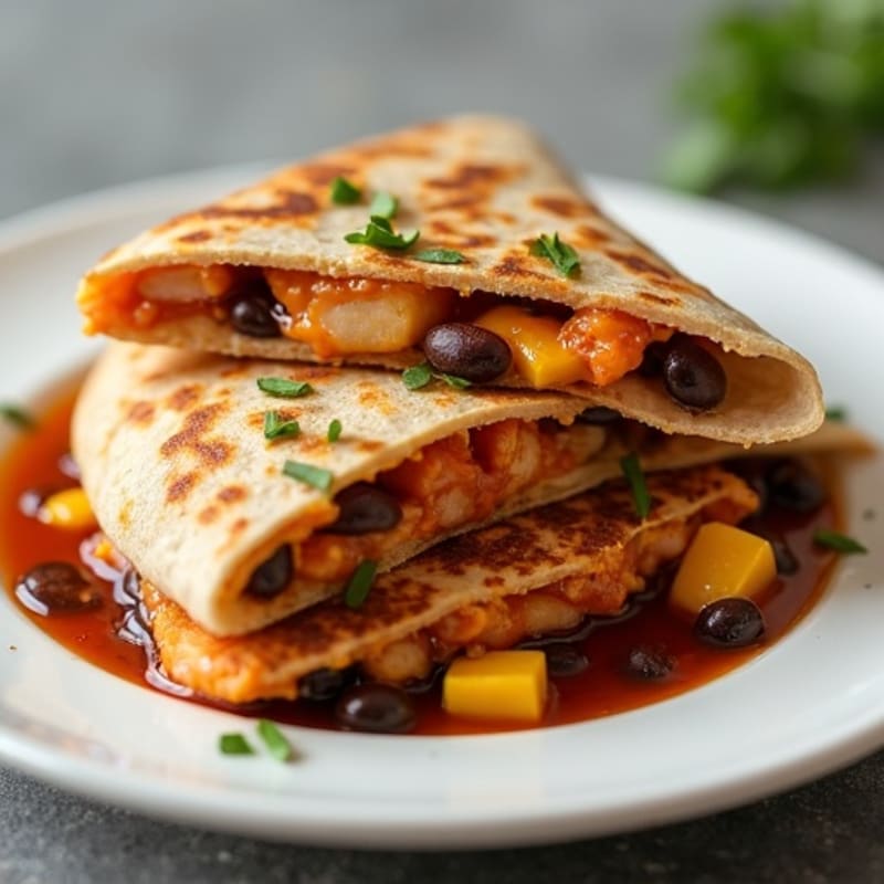 Smoky BBQ Chicken and Black Bean Quesadilla