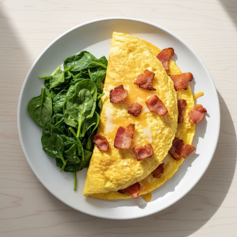 Crispy Bacon and Golden Egg Omelet