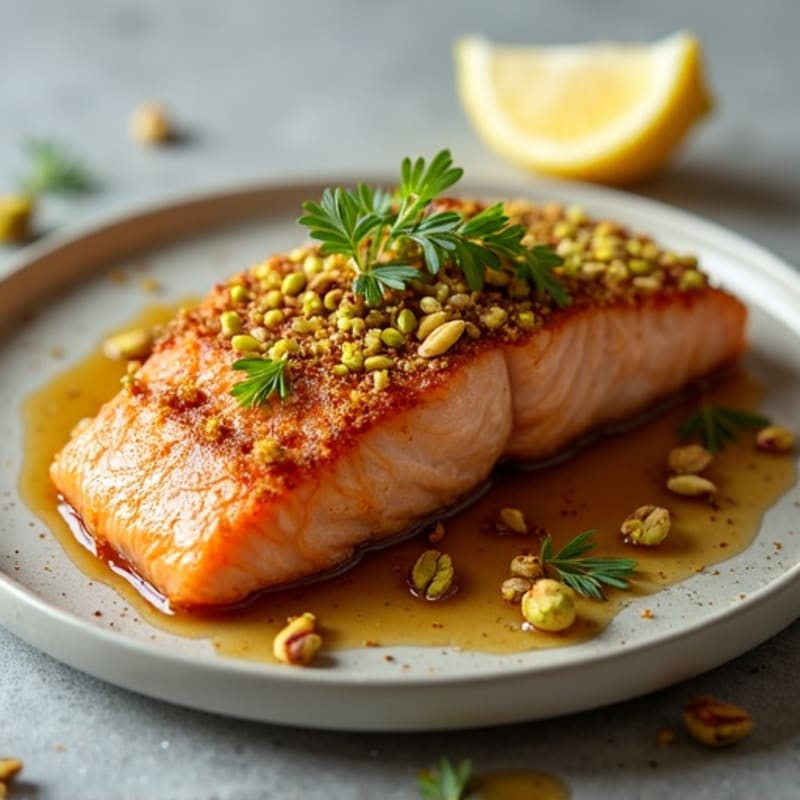 Crispy Pistachio-Crusted Salmon with Honey-Miso Glaze